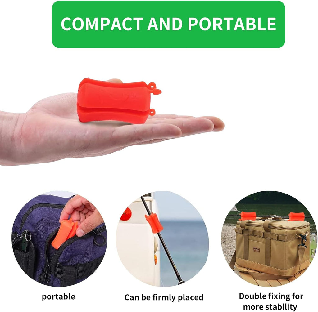 8PCS Portable Fishing Rod Fixed Ball,Multi-Function Rubber Fishing Pole Clip,Silicone Fishing Rod Straps,Wear Resistant Fastener Binding Clip Tight Fishing Accessories for Various Sizes Fishing Pole