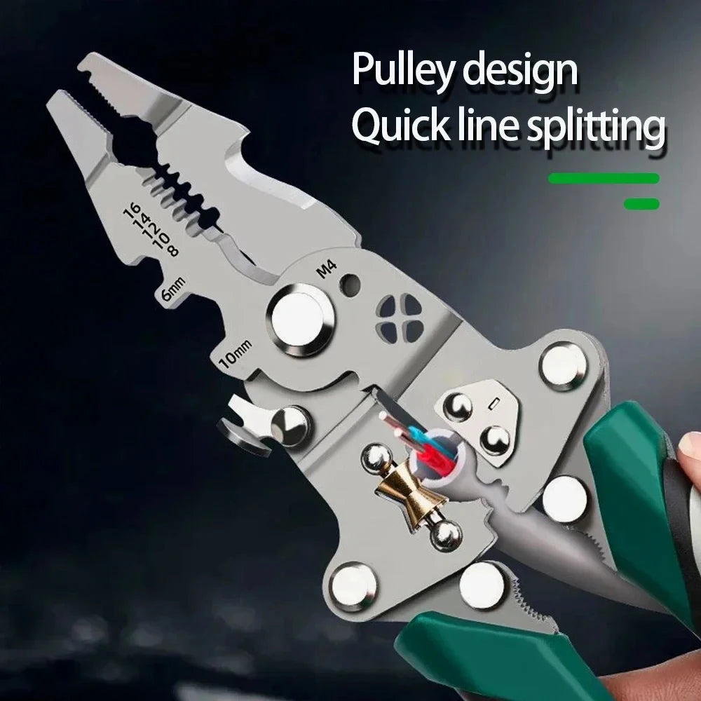 Foldable Wire Stripper Multifunctional Wire Stripper Wire Stripping Pliers Crimper Wire Crimping Tool for Electricians Home DIY