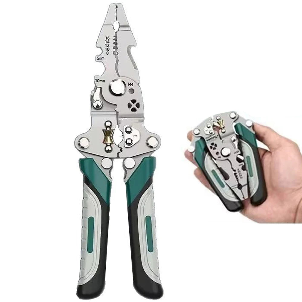 Foldable Wire Stripper Multifunctional Wire Stripper Wire Stripping Pliers Crimper Wire Crimping Tool for Electricians Home DIY