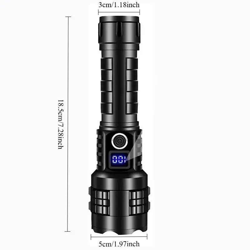 Rechargeable Flashlight, 1 Set 5 Speed Mode LED High Lumen Flashlight, Super Bright Flashlight with Holster, Powerful Handheld Portable Zoom Flashlight for Emergency Camping Hiking #GLOBAL PICKS