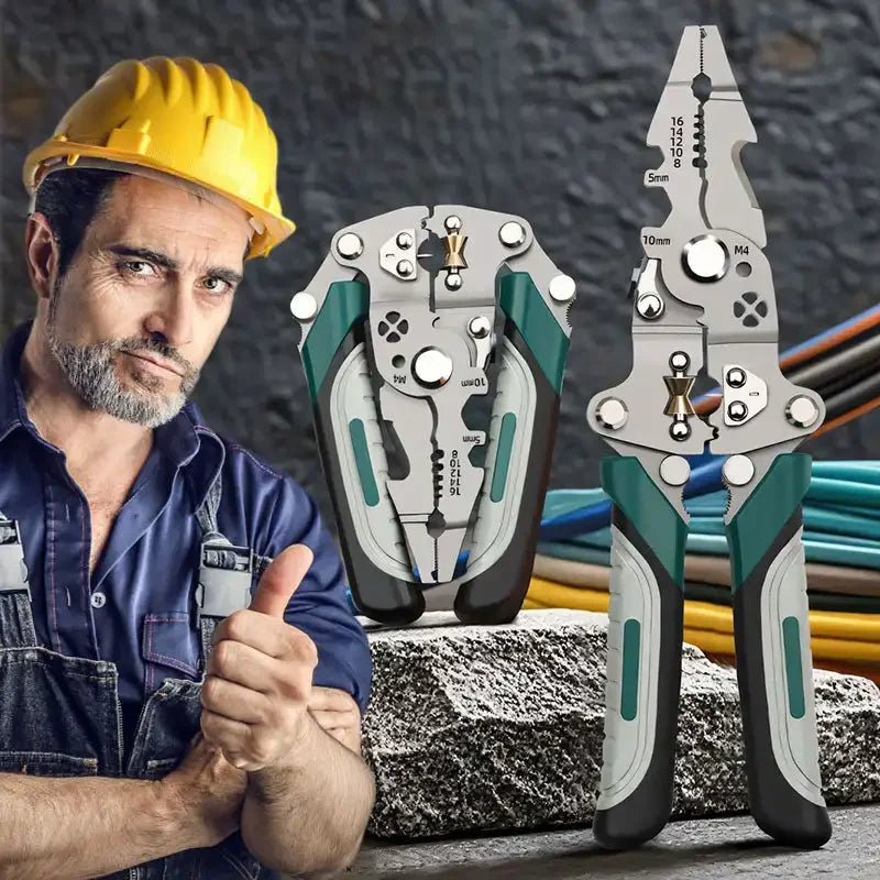 Foldable Wire Stripper Pulley Design Multi-Function Electrician Wire Splitter Wire Winding Pliers Crimping Pliers Hand Tool