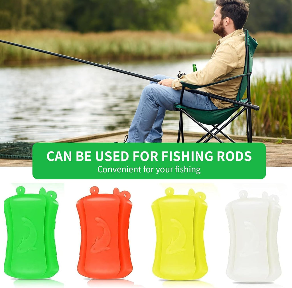 8PCS Portable Fishing Rod Fixed Ball,Multi-Function Rubber Fishing Pole Clip,Silicone Fishing Rod Straps,Wear Resistant Fastener Binding Clip Tight Fishing Accessories for Various Sizes Fishing Pole