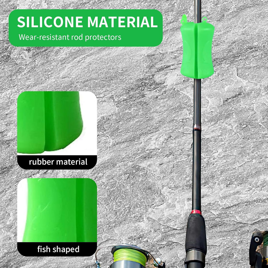 8PCS Portable Fishing Rod Fixed Ball,Multi-Function Rubber Fishing Pole Clip,Silicone Fishing Rod Straps,Wear Resistant Fastener Binding Clip Tight Fishing Accessories for Various Sizes Fishing Pole