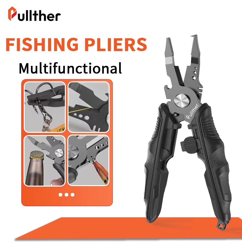 Pullther Fishing Pliers，Fishing Equipment，Fishing Gear，Multifunctional Fishing Line Scissor，Fishing Tools Fishing Hook Remov